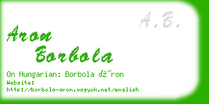 aron borbola business card